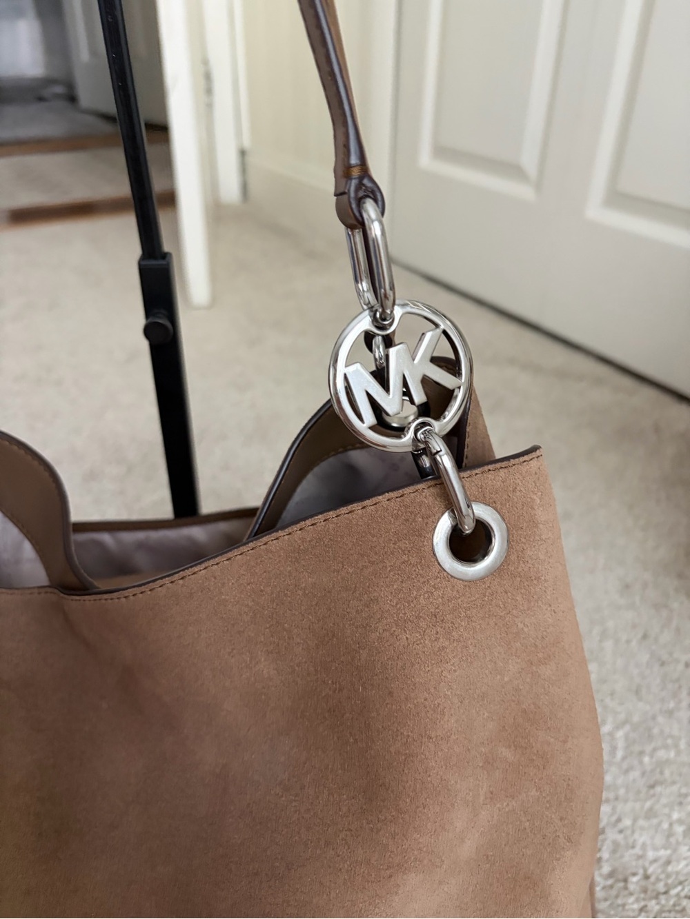 Michael Kors Large Christina Suede Shoulder Hobo Bag - Picture 3 of 12